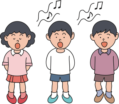 Clipart drei singende Kinder