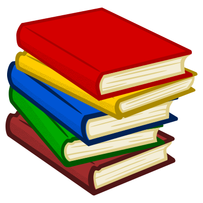 Comic eines Bücherstapels