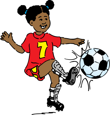 Comic eines Fußballspielenden Mädchens