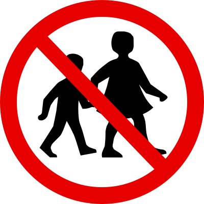 Clipart Verkehrsschild Kinder durchgestrichen