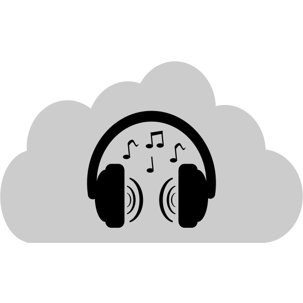 Clipart Köpfhörer aus dem Musik schallt