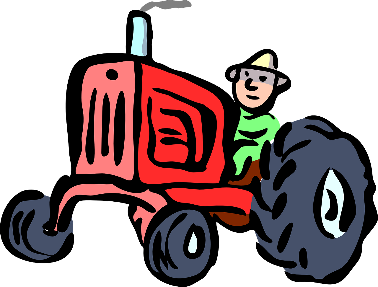 Clipart Bauer auf Trecker